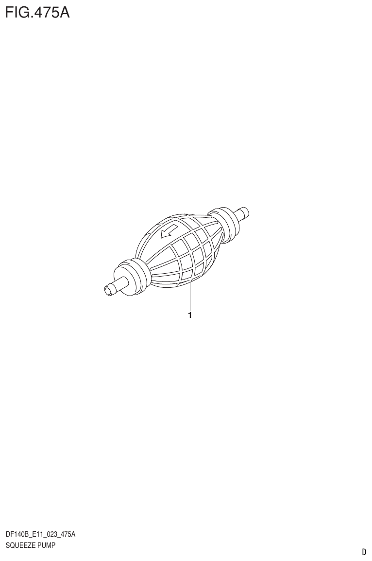 Suzuki DF140B, DF115B SQUEEZE PUMP (E11) parts diagram